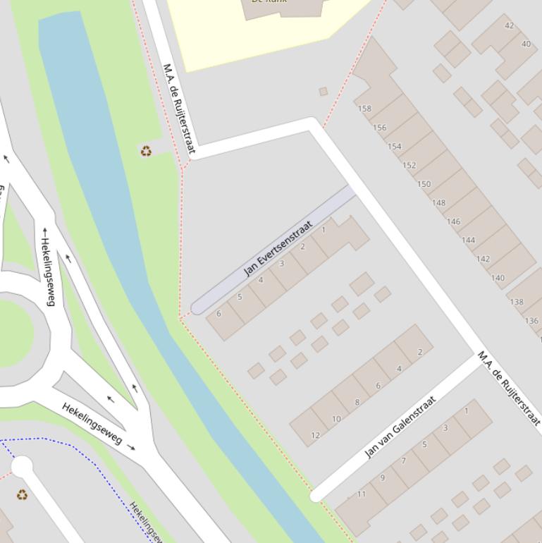 Kaart van de Jan Evertsenstraat.