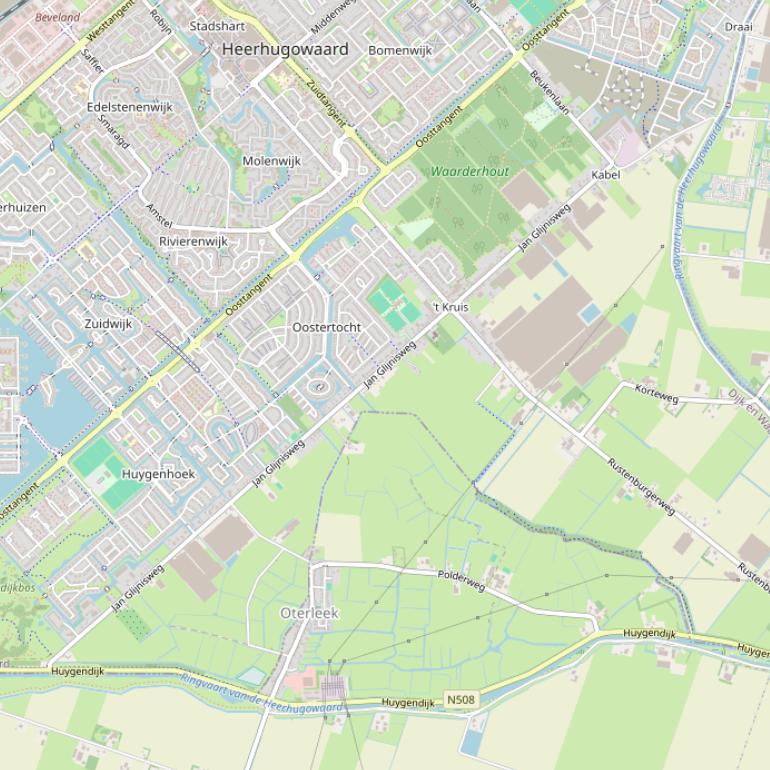 Kaart van de Jan Glijnisweg.