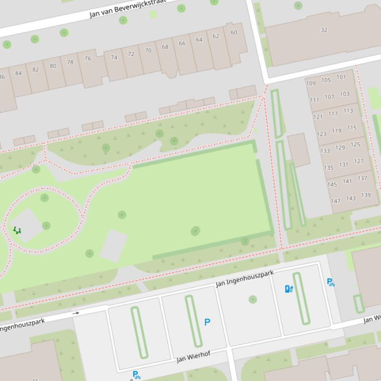 Kaart van het Jan Ingenhouszpark.