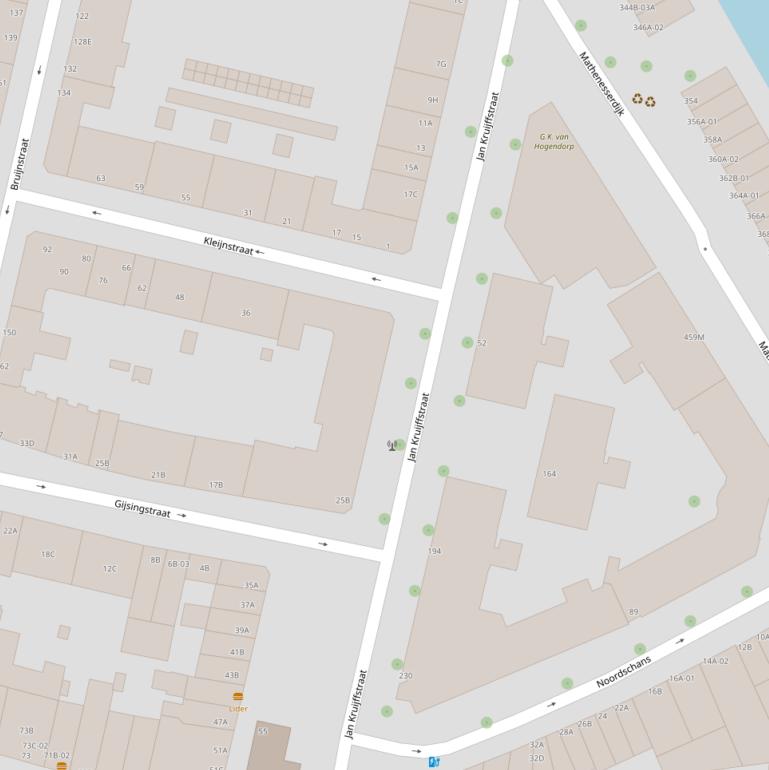 Kaart van de Jan Kruijffstraat.