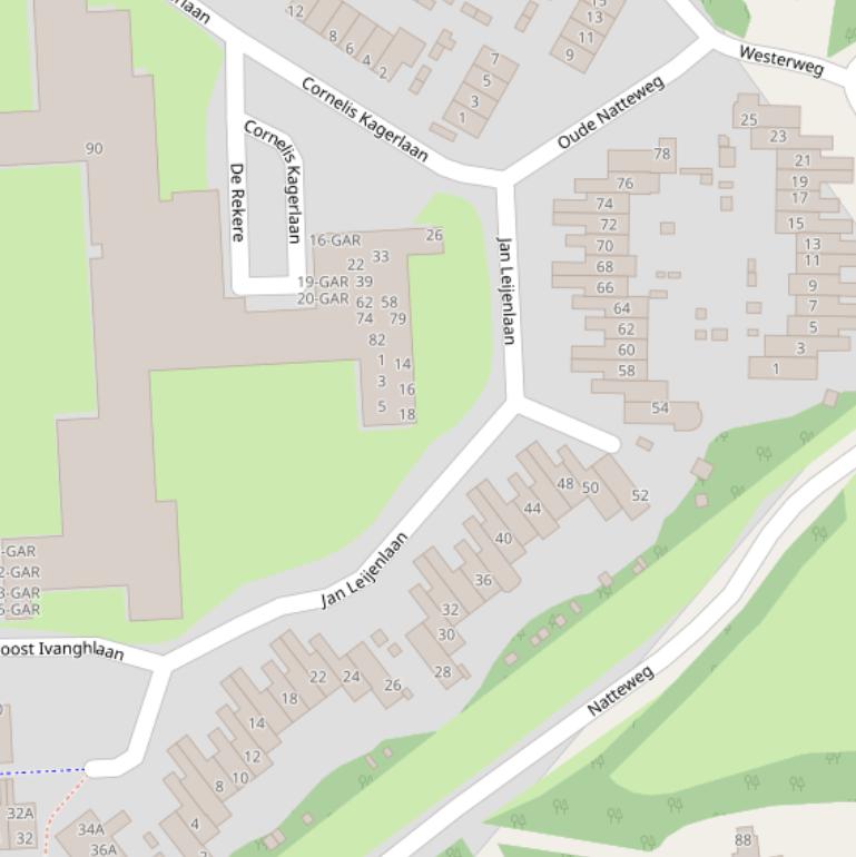 Kaart van de Jan Leijenlaan.