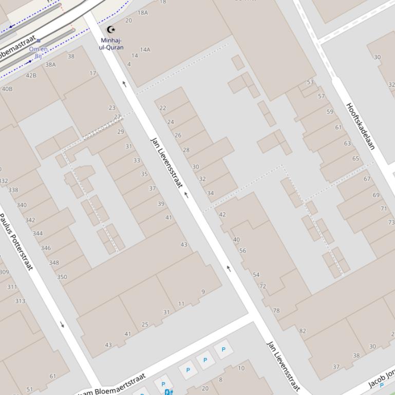 Kaart van de Jan Lievensstraat.