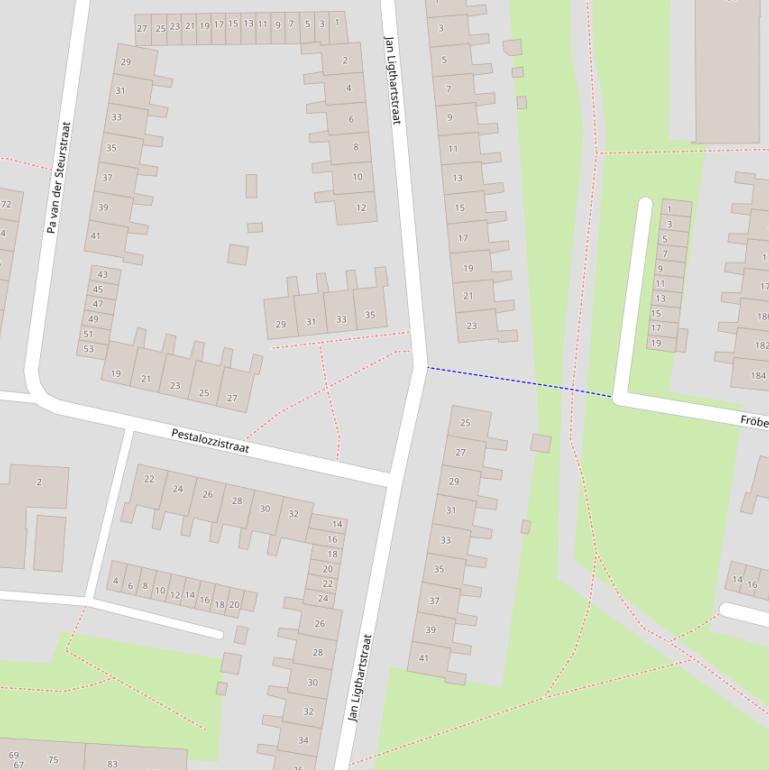 Kaart van de Jan Ligthartstraat.