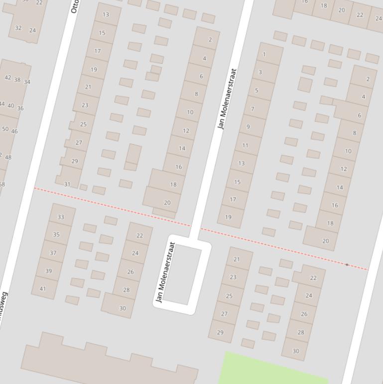 Kaart van de Jan Molenaerstraat.