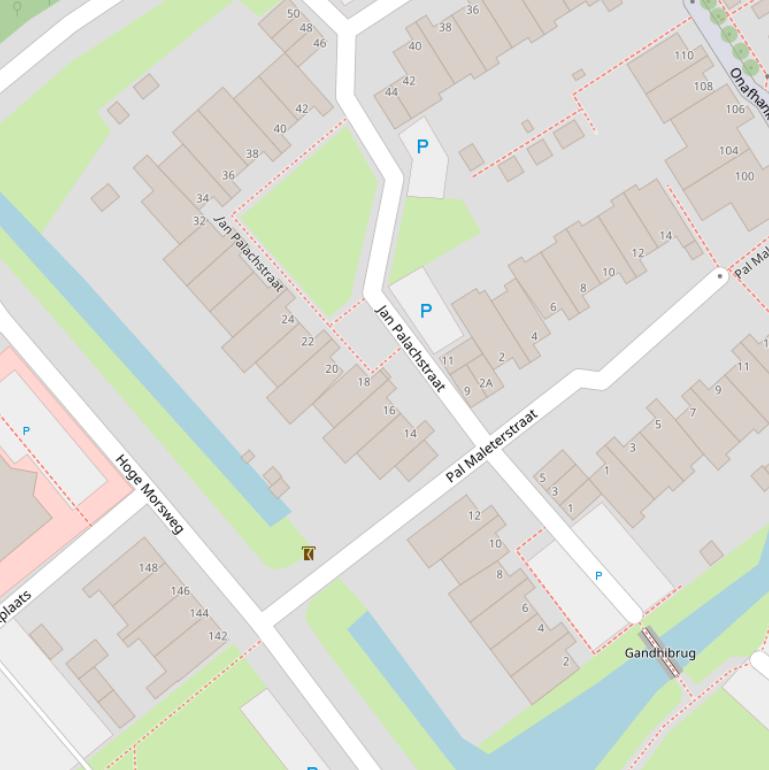 Kaart van de Jan Palachstraat.