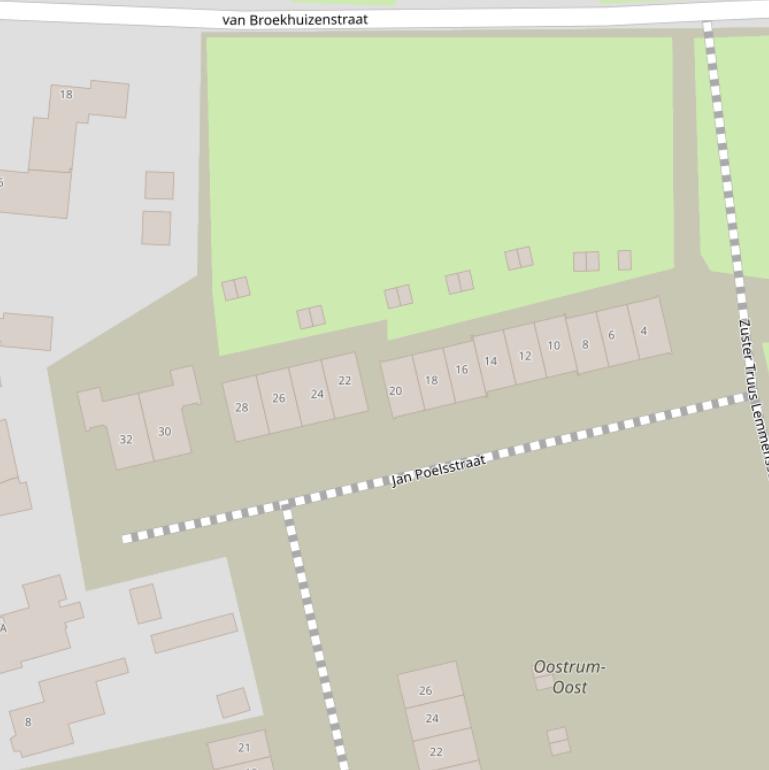 Kaart van de Jan Poelsstraat.