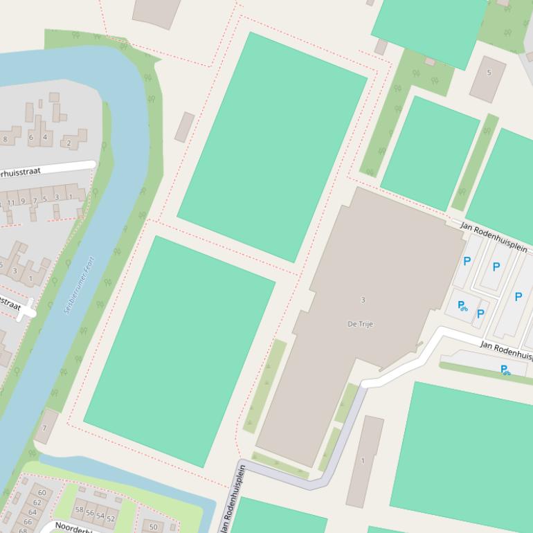 Kaart van het Jan Rodenhuisplein.