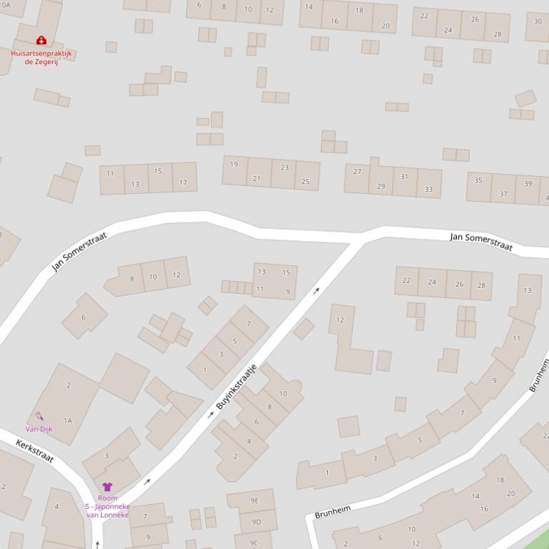 Kaart van de Jan Somerstraat.