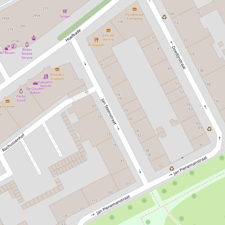 Kaart van de Jan Steenstraat.