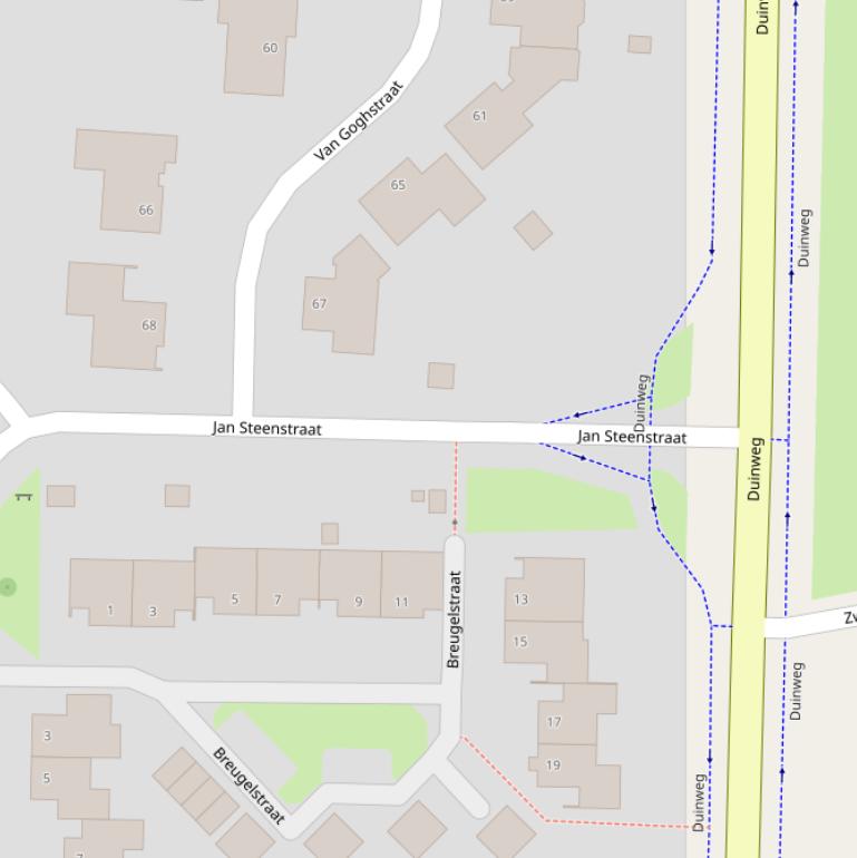 Kaart van de Jan Steenstraat.