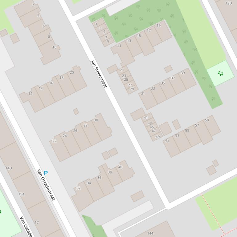 Kaart van de Jan Steenstraat.