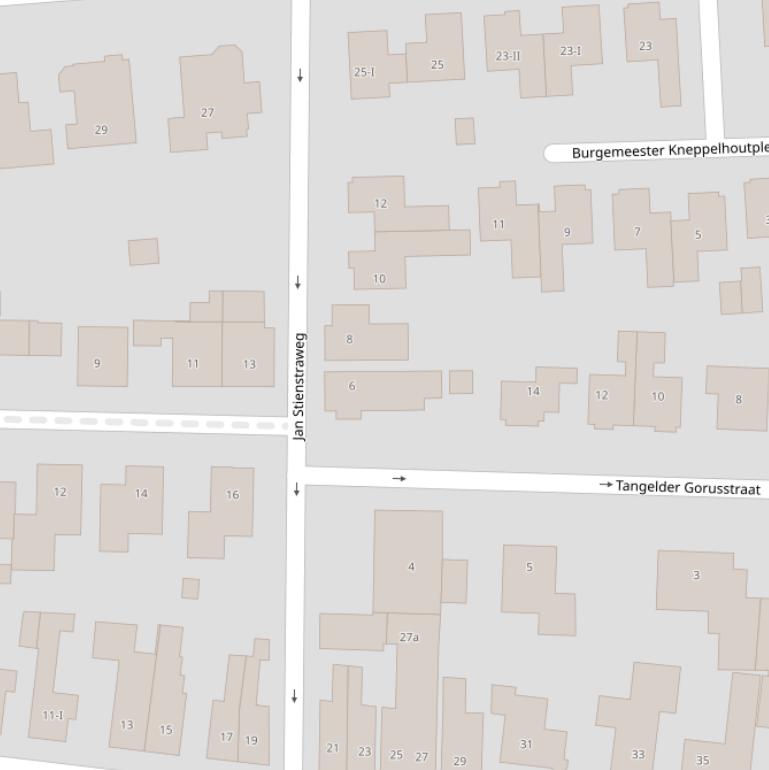 Kaart van de Jan Stienstraweg.