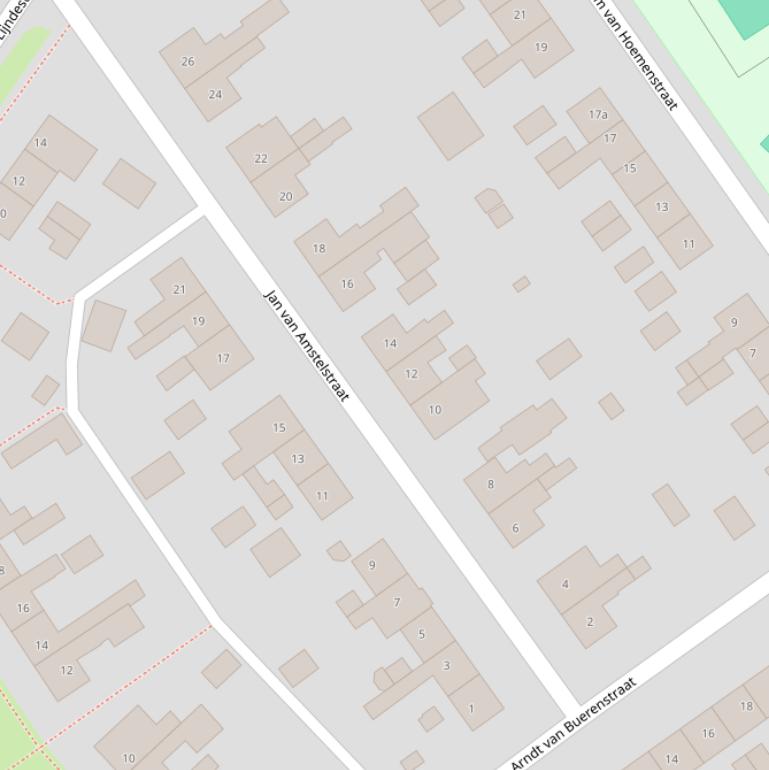 Kaart van de Jan van Amstelstraat.