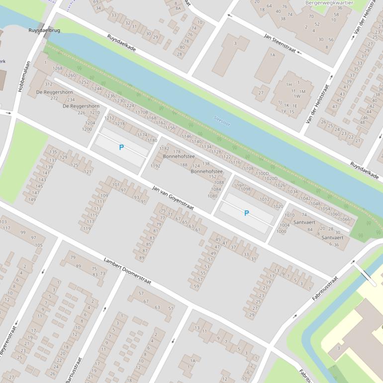 Kaart van de Jan van Goyenstraat.