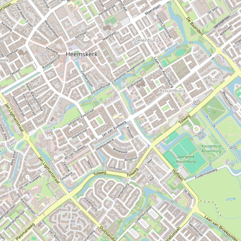 Kaart van de Jan van Kuikweg.