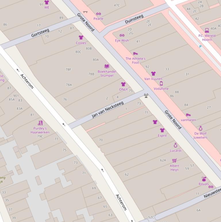 Kaart van de Jan van Necksteeg.