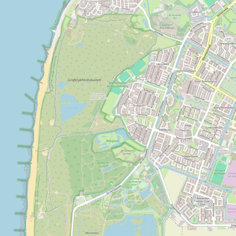 Kaart van de Jan Verfailleweg.