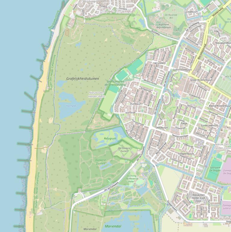 Kaart van de Jan Verfailleweg.