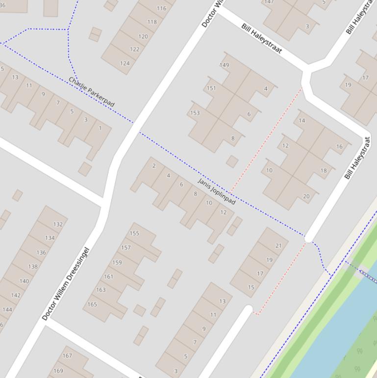 Kaart van het Janis Joplinpad.