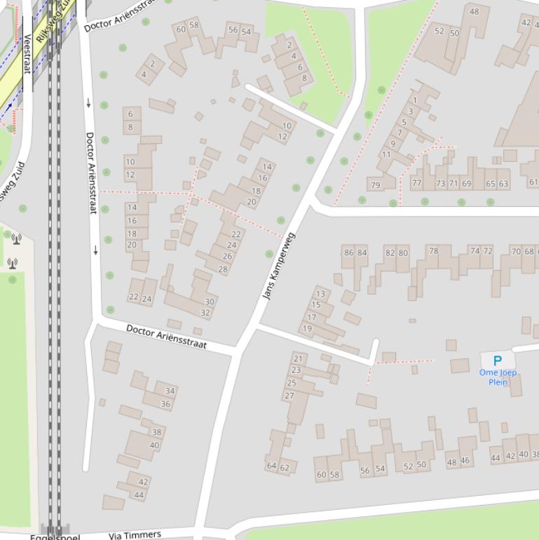 Kaart van de Jans Kamperweg.