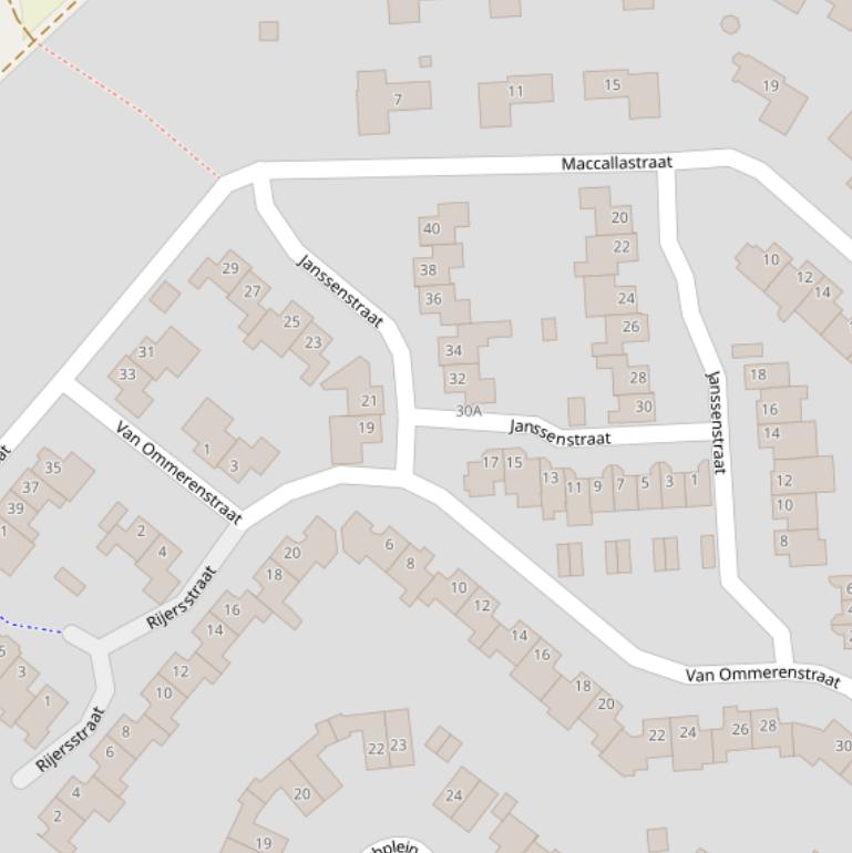 Kaart van de Janssenstraat.