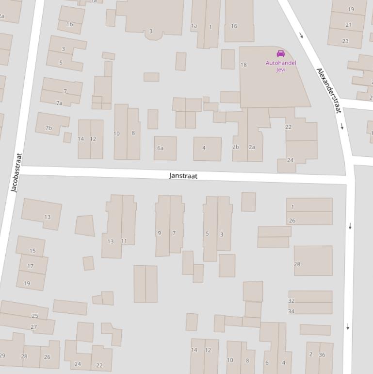 Kaart van de Janstraat.