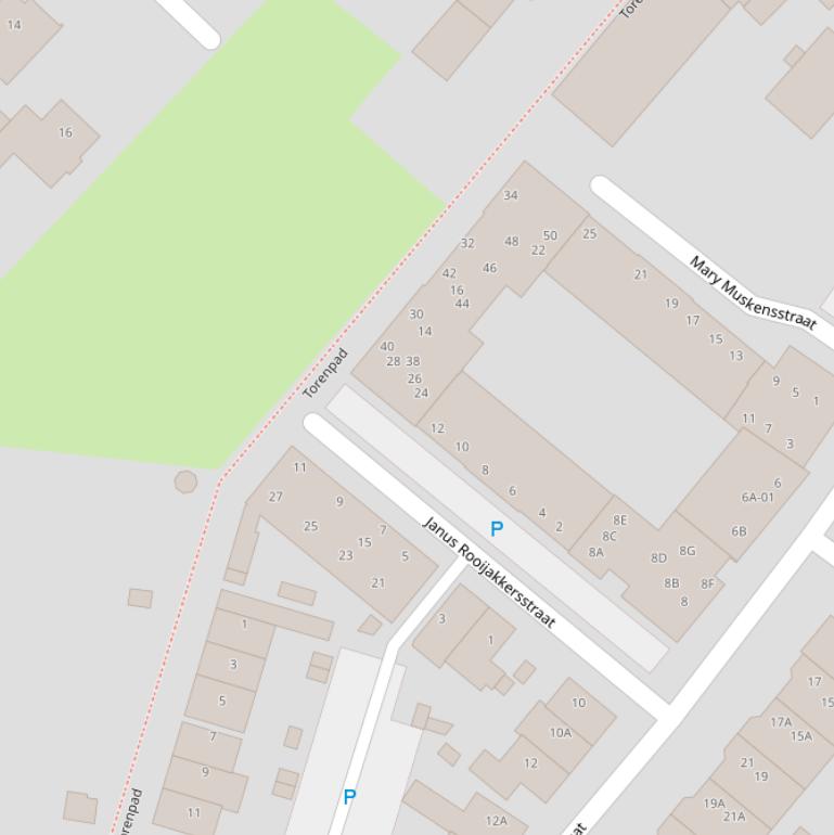 Kaart van de Janus Rooijakkersstraat.