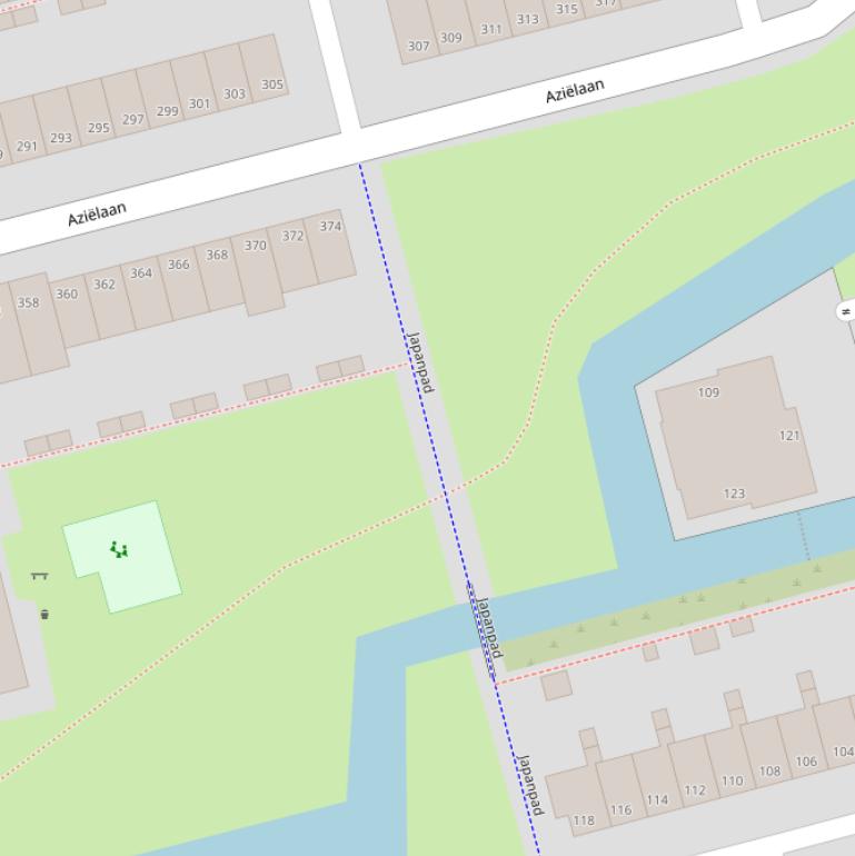 Kaart van het Japanpad.