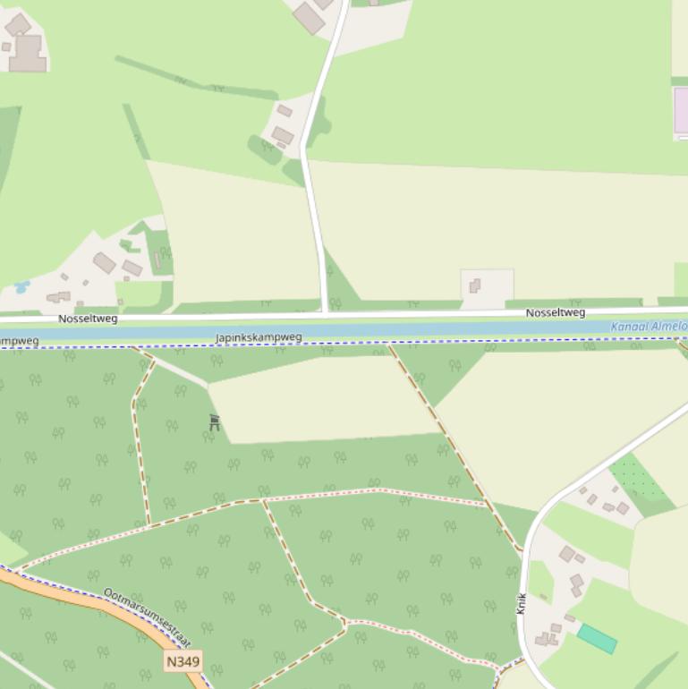 Kaart van de Japinkskampweg.