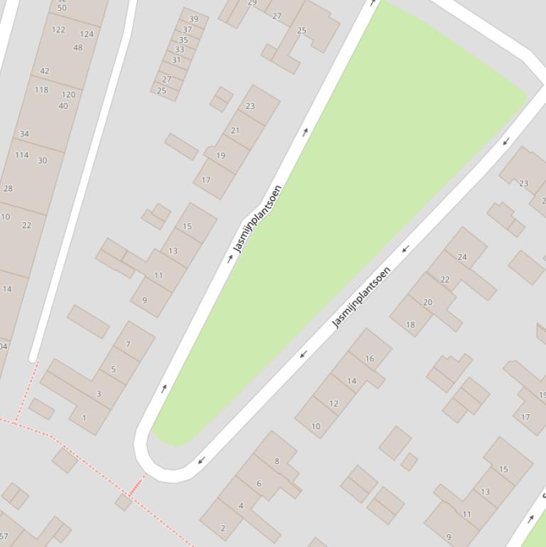 Kaart van het Jasmijnplantsoen.