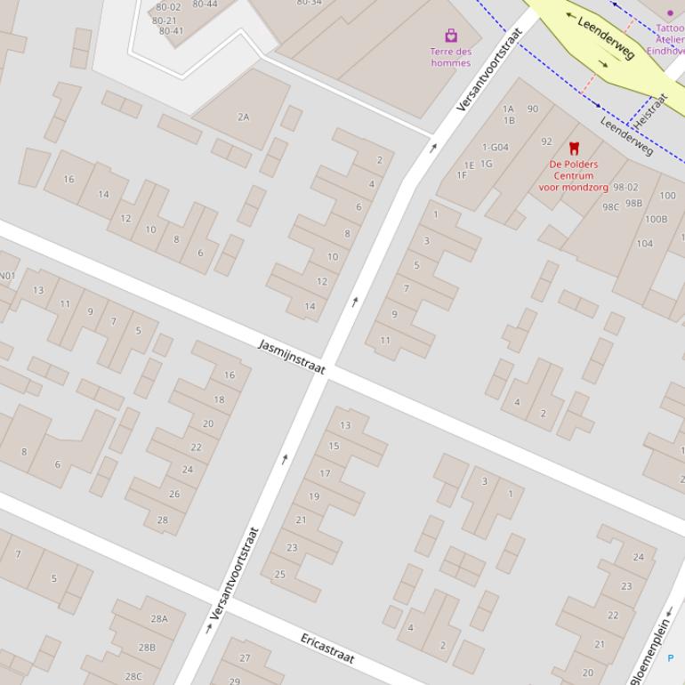 Kaart van de Jasmijnstraat.