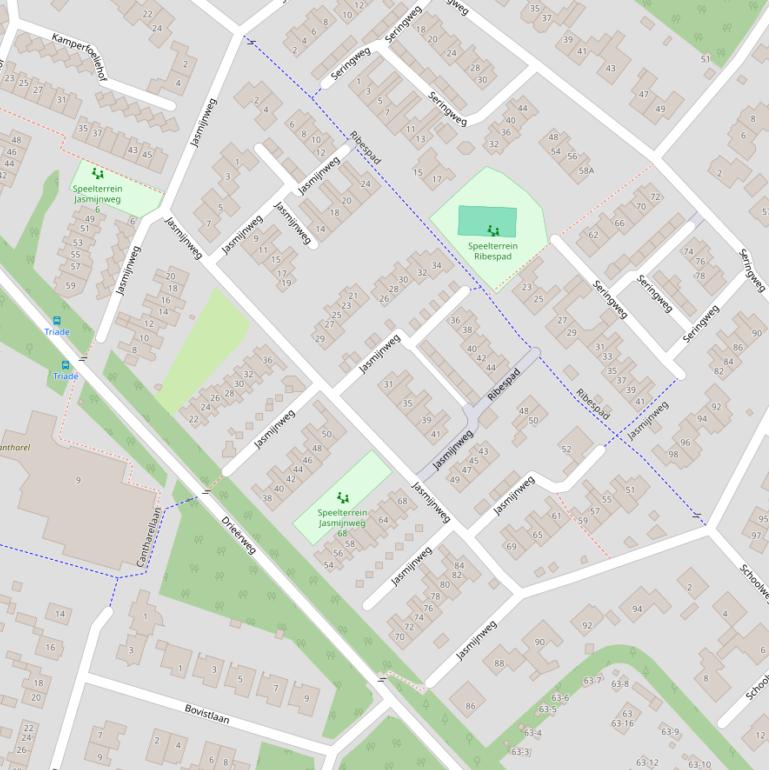 Kaart van de Jasmijnweg.