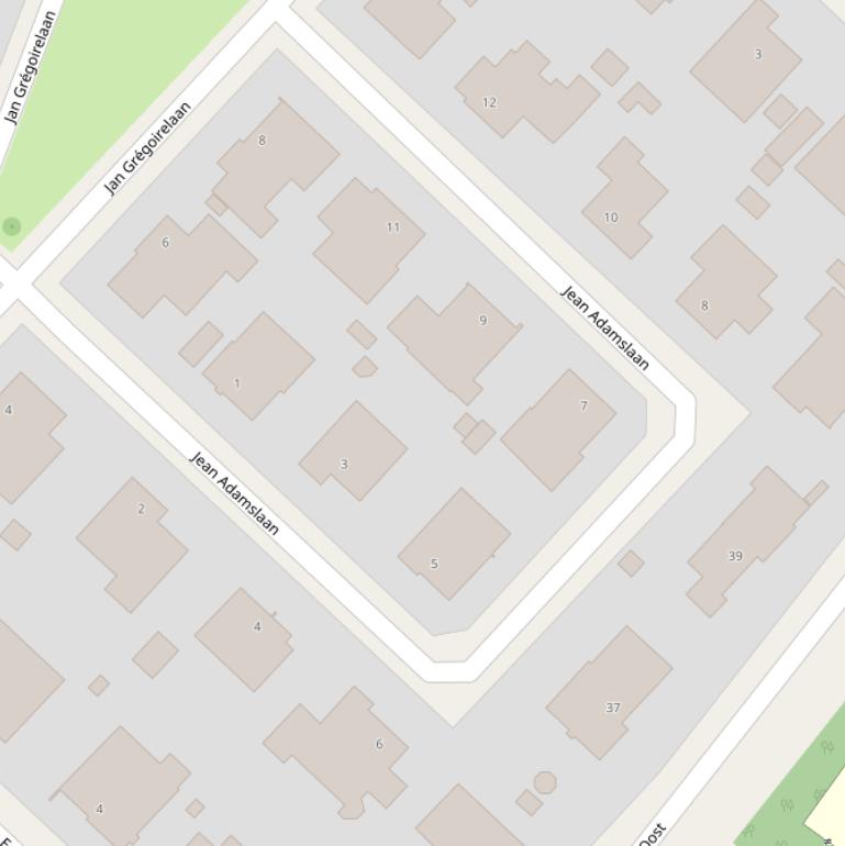 Kaart van de Jean Adamslaan.