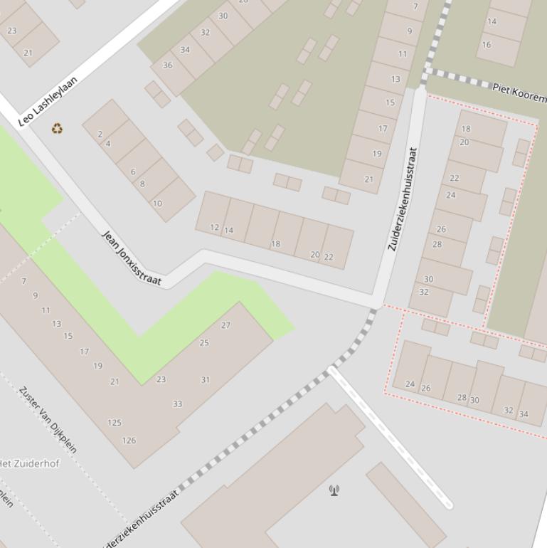 Kaart van de Jean Jonxisstraat.