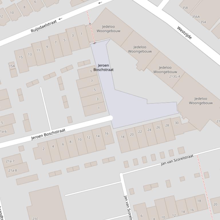 Kaart van  Jeroen Boschstraat.