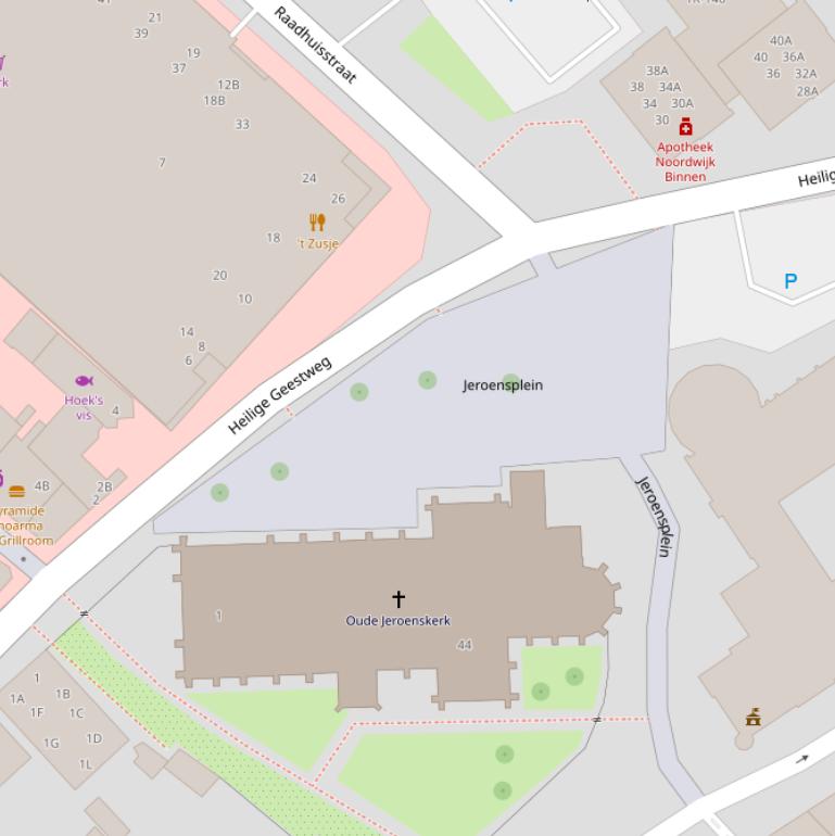 Kaart van het Jeroensplein.