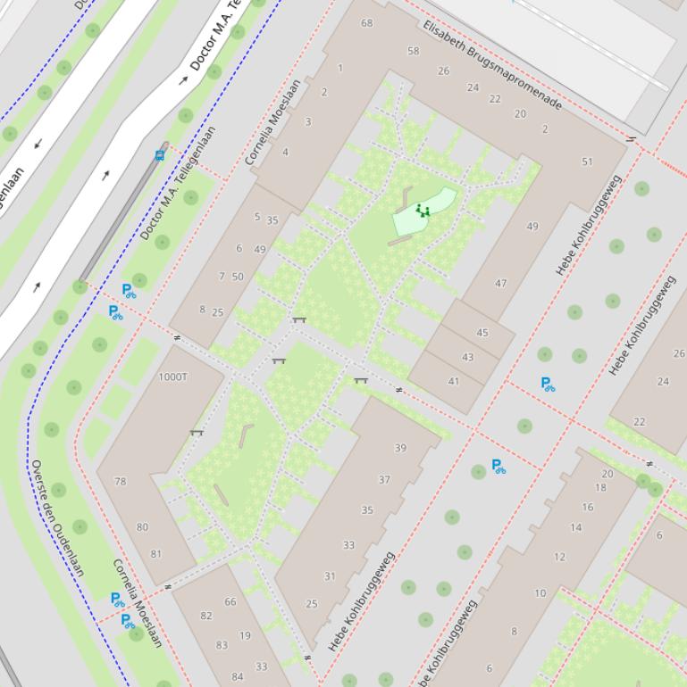 Kaart van de Jet Berdenis van Berlekomhof.