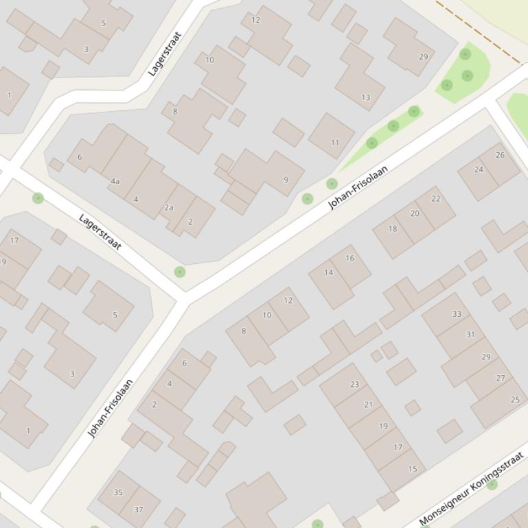 Kaart van de Johan-Frisolaan.