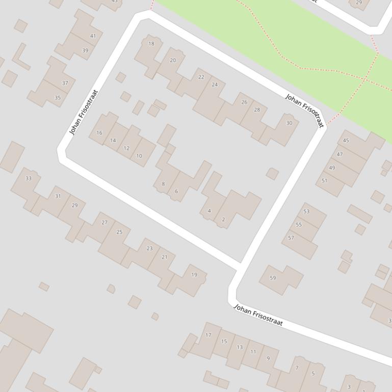 Kaart van de Johan Frisostraat.