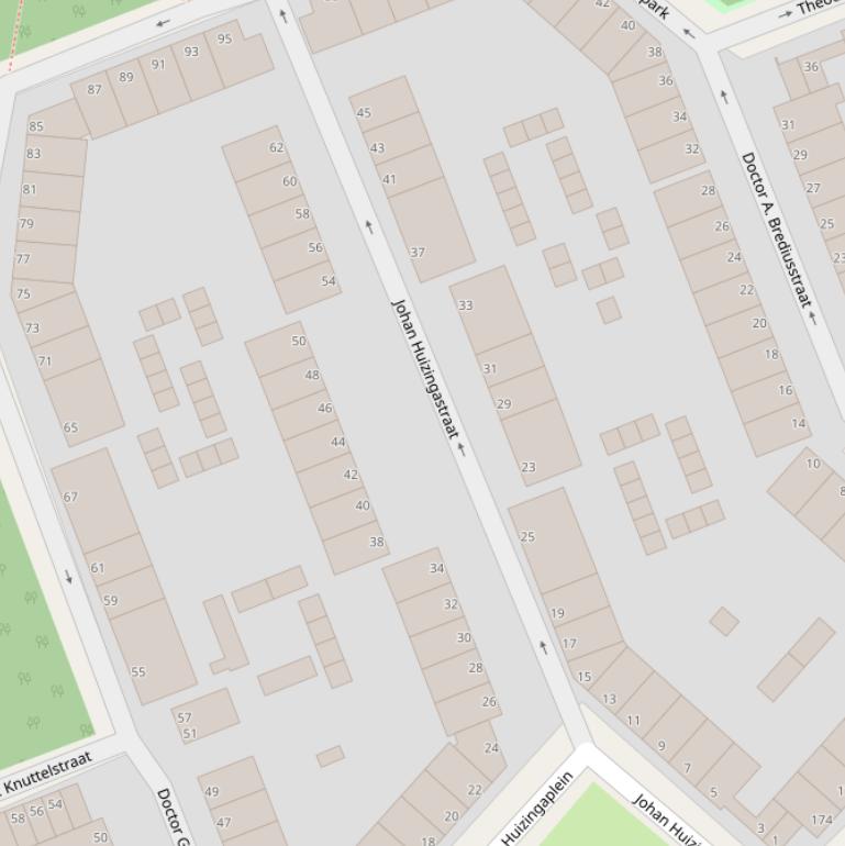 Kaart van de Johan Huizingastraat.