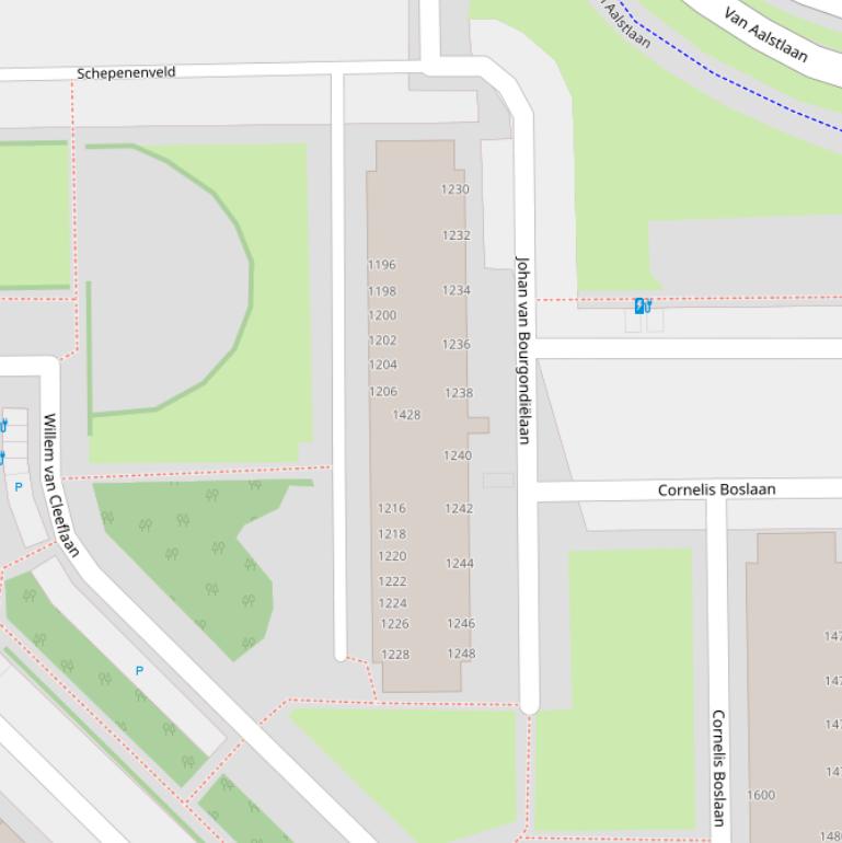 Kaart van de Johan van Bourgondiëlaan.