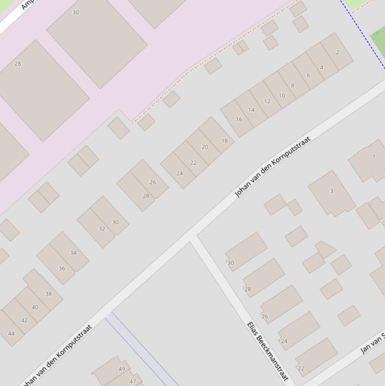 Kaart van  Johan van den Kornputstraat.