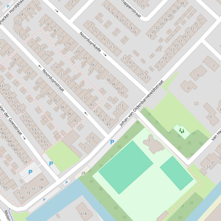 Kaart van de Johan van Oldenbarneveldtstraat.