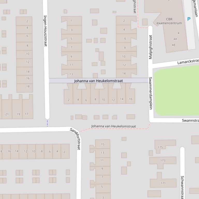 Kaart van de Johanna van Heukelomstraat.