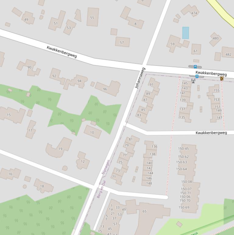 Kaart van de Johannaweg.