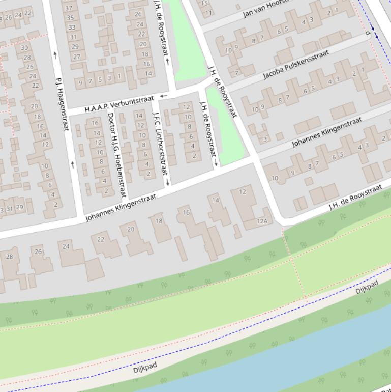 Kaart van de Johannes Klingenstraat.