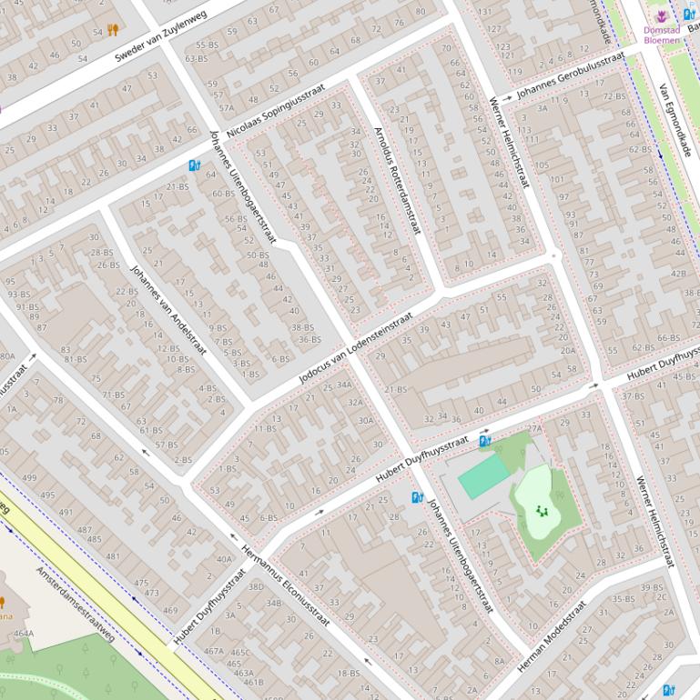 Kaart van de Johannes Uitenbogaertstraat.