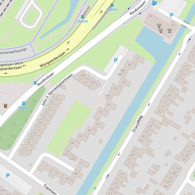 Kaart van het John F. Kennedyplantsoen.