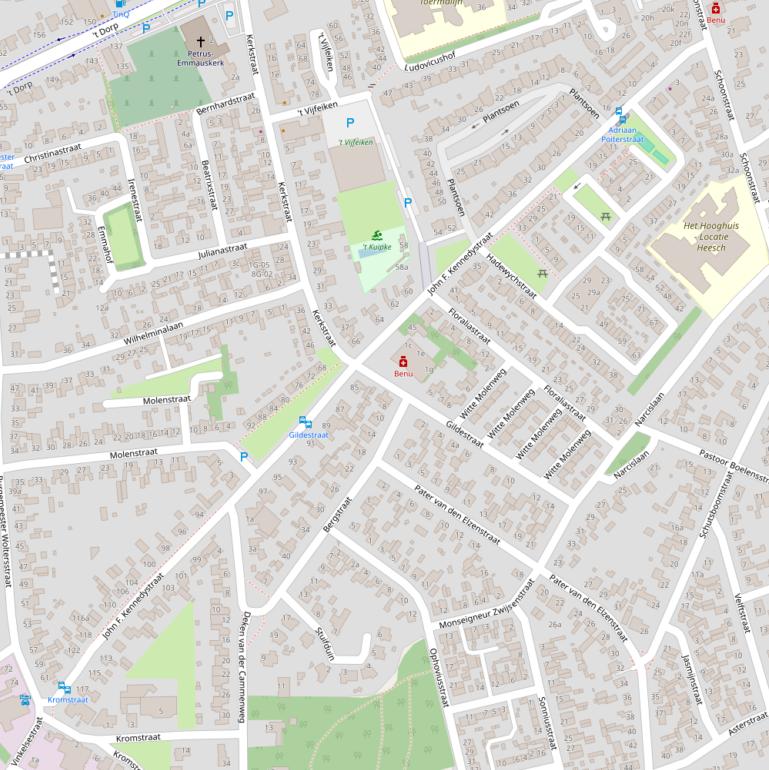 Kaart van de John F. Kennedystraat.