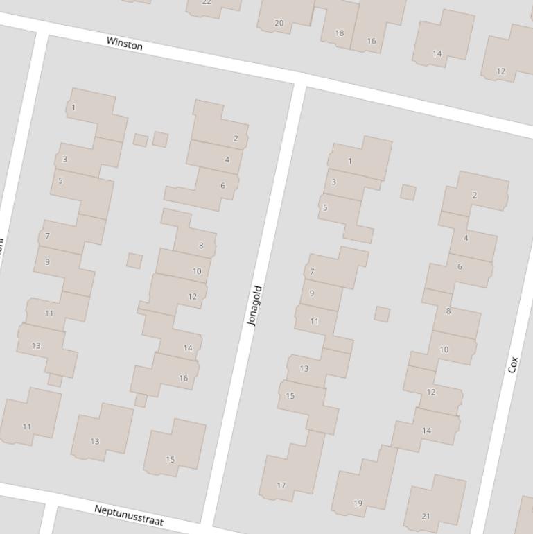 Kaart van  Jonagold.